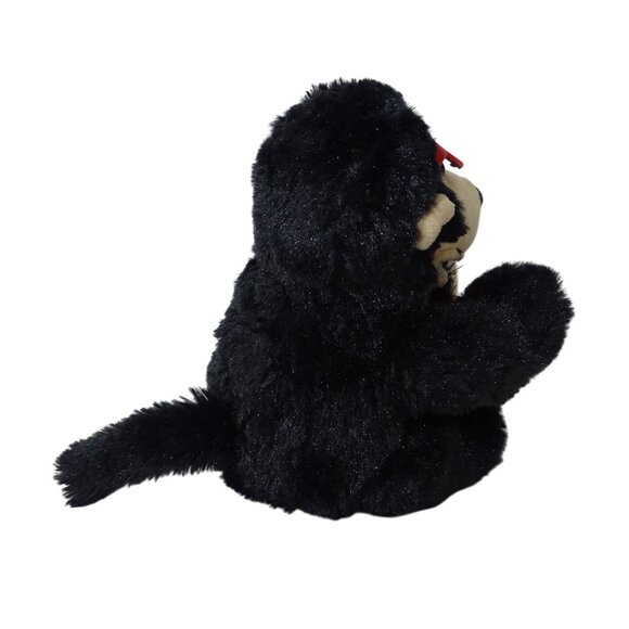 Chrisha Playful Plush Black Monkey Stuffed Animal With Red Sunglasses Whistles - Picture 4 of 8